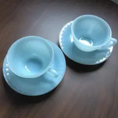 コーヒー碗皿 Peacock カップ・ソーサー アイスブルー 2客セット 美濃