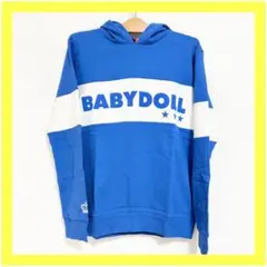 未使用品　タグ付き　BABYDOLL　王冠フード　パーカー　ブルー×ホワイト