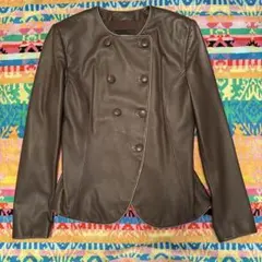 ARMANI ラムレザーダークブラウンジャケット