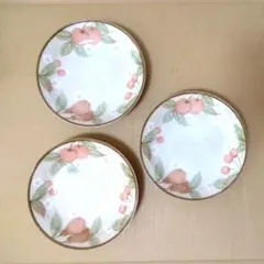 Excellent 皿 3枚セット フルーツ柄　果物柄　陶器製のサムネイル