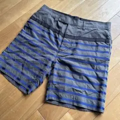 sacai 茶＆青ストライプショートパンツサイズ1のサムネイル