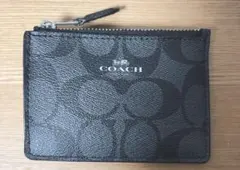 【新品】COACH ブラック カードケース キーリングつき✨コーチ定期入れ