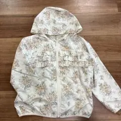 petit main 花柄フリル付きウインドブレーカー120cm