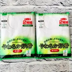 グンゼ　やわらか肌着　2枚組 x 2セット　GUNZE　Sサイズ　半袖　ホワイト