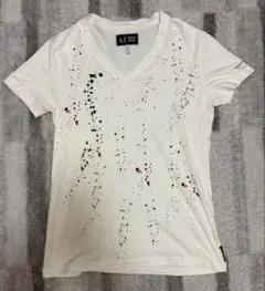 ARMANI JEANS ペイント柄 Vネック Tシャツ　y2kのサムネイル