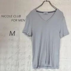ニコルクラブフォーメン/VネックTシャツ/グレー/薄手/インナー/メンズM
