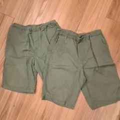 UNIQLO キッズ ハーフパンツ 150 オリーブグリーン　2枚セット