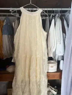 アイボリー レース ノースリーブ チュニック