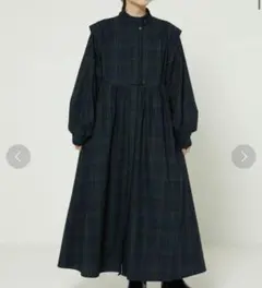 美品⭐︎フリークスストア　バルーンスリーブ　フレア　マキシワンピース　チェック柄