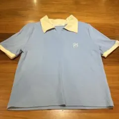 AS KNOW AS plus 半袖 ポロシャツ ライトブルー