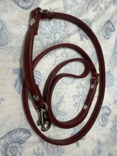 COACH犬用リード レッド　シグネチャーxレザーのサムネイル