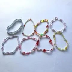 【在庫一掃SALE】ハンドメイド ビーズブレスレット8点セット