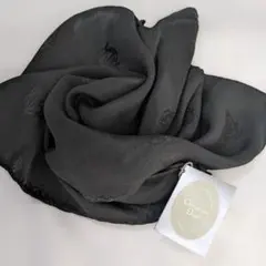 Christian Dior ディオール シルク ミニスカーフ チーフ 黒のサムネイル