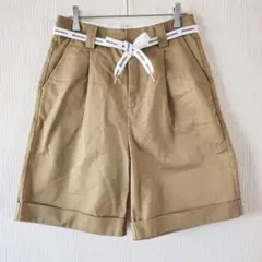 【Dickies】（S）ツイル2タックショートパンツ/シューレースベルト付き
