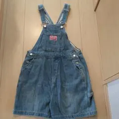 デニムブルー サロペット ショート丈