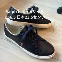 LAUREN RALPH LAUREN 本革ネイビー スニーカーUS6.5のサムネイル