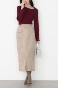 【タグ付き】プロポーション ダンボールフェイクスエード調スカート