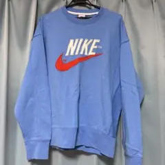 Nike ナイキ ロゴ刺繍入り スウェット トレーナー 青 Lサイズ
