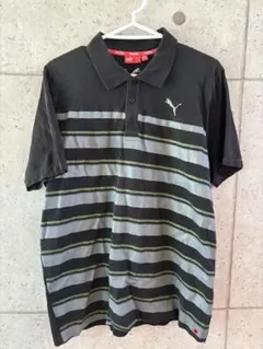 PUMA ストライプ ポロシャツ Lサイズ スポーツブランド