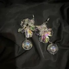 虹色花モチーフロングピアス