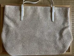 バーニーズニューヨーク ベージュ編み込みトートバッグ