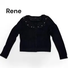 Rene ルネ 長袖 カーディガン ブラック パール アンゴラのサムネイル