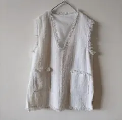 ツイードフリンジベスト