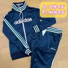 adidas アディダス ジャージ 上下セット ネイビー ストライプ