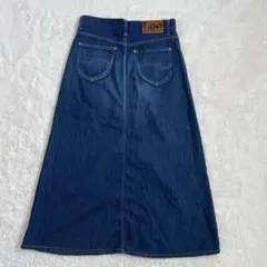 ◆Lee リー　デニム　ロングスカート　Aライン　ロゴパッチ　カジュアル　青　S