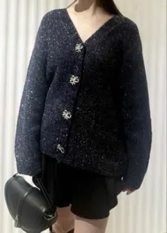 ビジューリボンミドルカーディガン SNIDEL