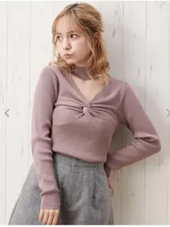 INGNI ピンク ツイストチョーカーニット