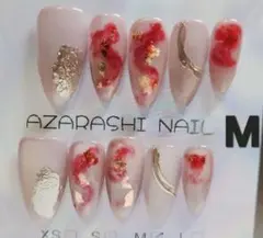 【M-31】ピンク系マグネット❤︎赤とゴールドの差し色が綺麗 Mサイズ