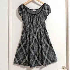 00s LEST ROSE チェック柄 半袖ワンピース y2k ダークコア 平成