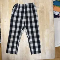 サラサラ120cm チェック柄 ロングパンツ