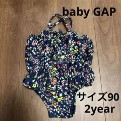 美品　babyGap 花柄水着 ワンピースタイプ　2歳用 ネイビー