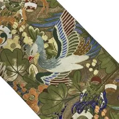 ¨̮⃝ アンティーク鳳凰 緑色 丸帯 引き抜き柄