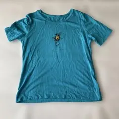 ピエールカルダン　 半袖Tシャツ ターコイズブルー　M シルク　綿　コットンのサムネイル