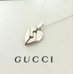 美品✨CELINEセリーヌ ハート ロゴ シルバー レザーネックレス