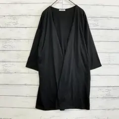 CINEMA CLUB ロングカーディガン 黒 ゆるシルエット 羽織り Lサイズ