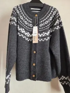 Umi ノルディック柄 カーディガン F グレー