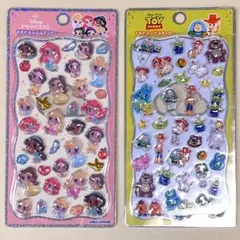 プチドロップステッカー 2点セット ディズニープリンセス トイストーリー