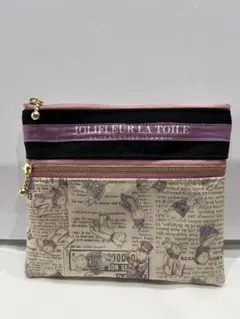 ハンドメイド☆16センチダブルファスナーポーチ/ジョリーフルール[12]