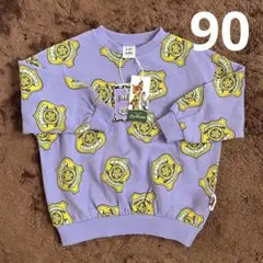 新品 リトシー ズートピア 薄手 トレーナー 90 綿100% エンブレム 総柄