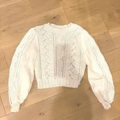 ZARA＊バルーン袖 クロシェ編みニット