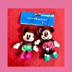 ディズニー　チェリー　さくらんぼ　ぬいぐるみチャーム2個　ミッキー　ミニー