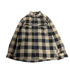 チェック柄シャツ　コーデュロイ　renoma ブラウン　M 古着　8Baのサムネイル