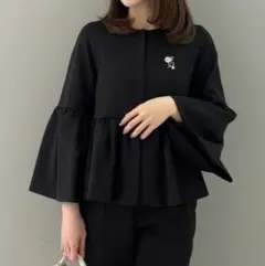 CELFORD（セルフォード）ベルスリーブペプラムジャケット　ブラック36