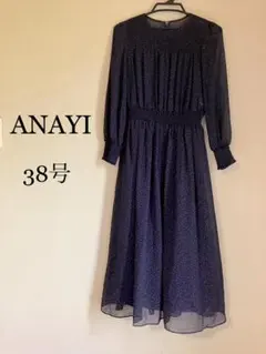 美品　アナイ　ノースリーブドレスワンピース　花柄　総柄　ブラック　38 美品 アナイ ノースリーブドレスワンピース 花柄 総柄 ブラック
