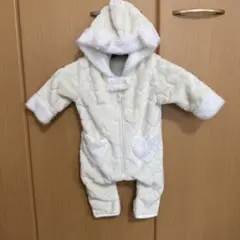 ホワイトフリースロンパース