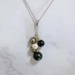 61●あこや真珠５連！粒アソート！ネックレス